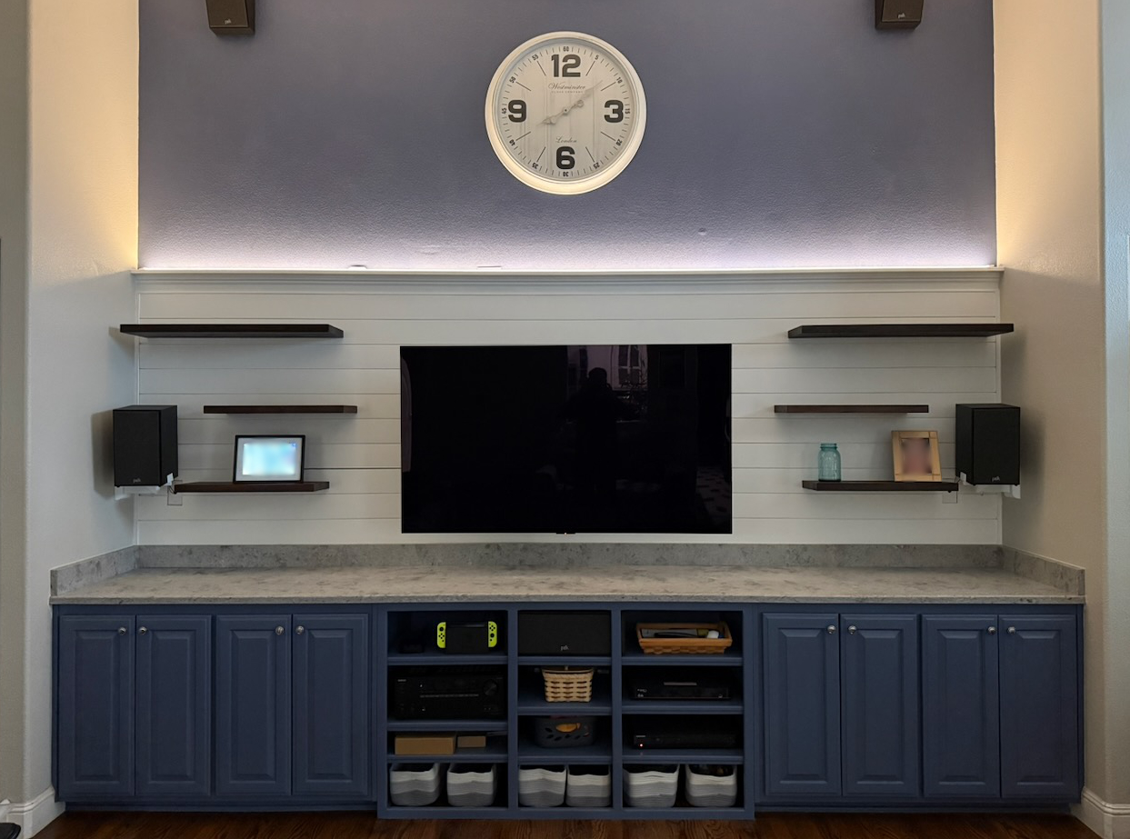 LED ambient lighting on the entertainment wall