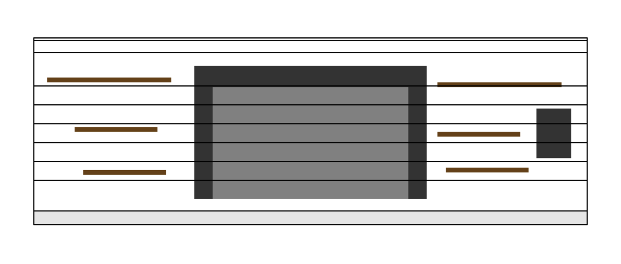 Flat elevation diagram of wall layout